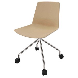 8052877356263 - Besucherstuhl Clue beige weiß   chrom ohne Armlehnen Fußkreuz 8052877356263 Quadrifoglio