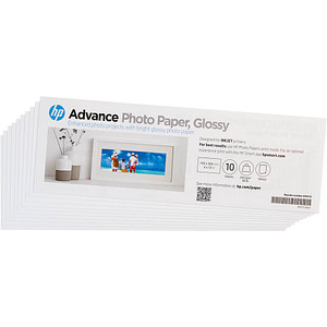 HP Fotopapier 49V51A 10,0 x 30,5 cm glänzend 250 g/qm 10 Blatt
