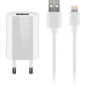 GOOBAY 44978 - USB-Ladegerät, 5 V, 1 A, Lightning, weiß