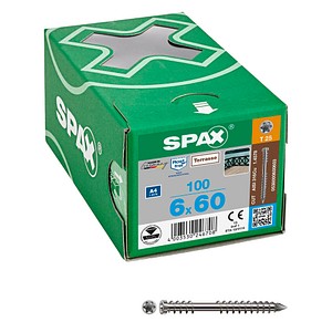 4003530246708 - Terrassenschraube 6 x 60 mm 100 Stück Fixiergewinde Zylinderkopf t-star plus T25 - 0538000600603 - Spax 4003530246708 - Terrassenschraube 6 x 60 mm 100 Stück Fixiergewinde Zylinderkopf t-star plus T25 - 0538000600603 - Spax