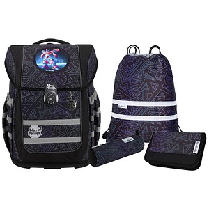 4017245965731 - Schulranzen-Set COMPACTO TRON Kunstfaser schwarz