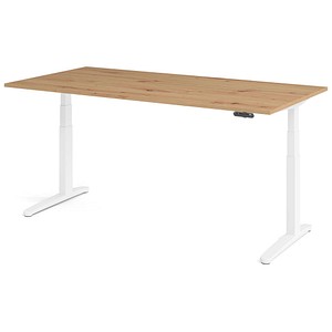 4032062193037 - HAMMERBACHER XBHM2E elektrisch höhenverstellbarer Schreibtisch asteiche rechteckig C-Fuß-Gestell weiß 2000 x 1000 cm