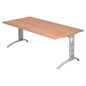 FS2E höhenverstellbarer Schreibtisch nussbaum rechteckig