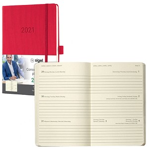 Buchkalender Conceptum 2021 rot