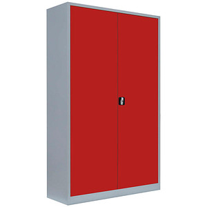 4061815522985 - Stahlschrank 530384 feuerrot lichtgrau 1200 x 600 x 1950 cm aufgebaut  4061815522985 LÜLLMANN