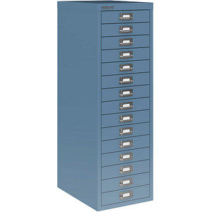 BISLEY MultiDrawer™ L3915 Schubladenschrank blau 15 Schubladen 27,8 x 38,0 x 85,7 cm
