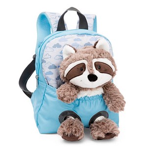 4012390498448 - NICI Kindergartenrucksack NICI Travel Friends Waschbär Kunstfaser grau blau