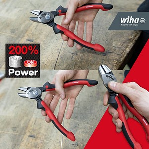 4010995389826 - Hochleistungs-Seitenschneider BiCut Industrial mit DynamicJoint® 200mm umschaltbar 200% Power auf Knopfdruck i ersetzt zwei Zangen (38982) - Wiha