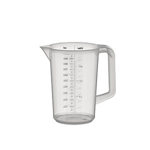4004133300477 - APS Messbecher transparent geschlossener Griff Litermaß aus PP und mit geprägter Maßskalierung Maße (Ø x H) 12 x 165 cm 1 Liter