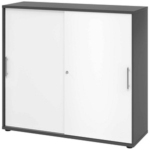 4032062304877 - Schiebetürenschrank V1753S G W RE grafit weiß 2 Fachböden 1200 x 400 x 1100 cm