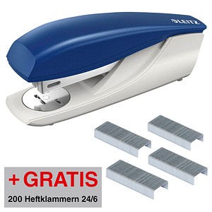 AKTION: LEITZ Heftgerät 5500 blau, 1 St. + GRATIS 200 Heftklammern 24/6 mit Prämie nach Registrierung