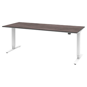 4059484220714 - röhr Imperia elektrisch höhenverstellbarer Schreibtisch quarzit rechteckig T-Fuß-Gestell weiß 1800 x 800 cm