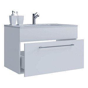 4051814380846 - 2-tlg Waschplatz Waschtisch Waschbecken Unterschrank Breite 80 cm Badmöbel Set hängend mit einer Schublade Badinos 4051814380846 - 2-tlg Waschplatz Waschtisch Waschbecken Unterschrank Breite 80 cm Badmöbel Set hängend mit einer Schublade Badinos