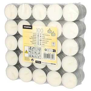 STARPAK Teelichter weiß, 100 St.