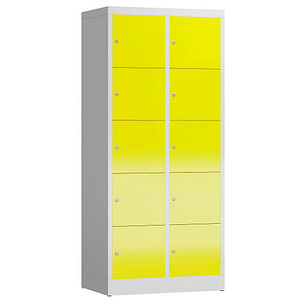 4061815858220 - Schließfachschrank ClassiX lichtgrau zinkgelb X-523526 10 Schließfächer 800 x 500 x 1800 cm 4061815858220 LÜLLMANN