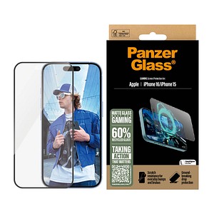 PanzerGlass™ GAMING Display-Schutzglas für Apple iPhone 15, iPhone 16