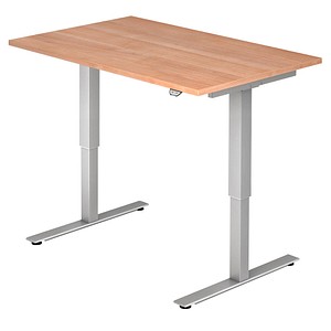 XMST12 höhenverstellbarer Schreibtisch nussbaum rechteckig