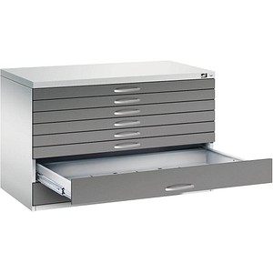 4068192048756 - Zeichnungsschrank DIN A1 8 Schubladen Höhe 760 mm lichtgrau   vulkangrau C+P