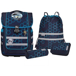 4017245965830 - Schulranzen-Set COMPACTO XAGON Kunstfaser blau