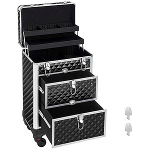 SONGMICS Kosmetikkoffer Aluminium schwarz 34,0 x 24,0 x 48,0 cm
