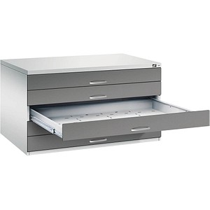 4068427436259 - Zeichnungsschrank DIN A0 5 Schubladen Höhe 760 mm lichtgrau vulkangrau C+P 4068427436259 - Zeichnungsschrank DIN A0 5 Schubladen Höhe 760 mm lichtgrau vulkangrau C+P