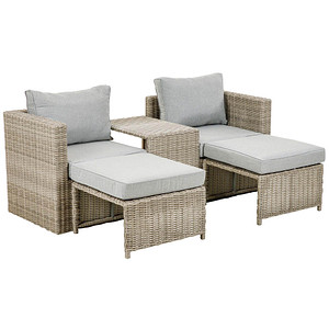 4005437317635 - Loungegruppe Olea Mini grau sand Kunststoff Metall 11-teilig 4005437317635 greemotion