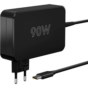 goobay Ladekabel mit Adapter schwarz, Kabellänge: 1,8 m, 90 Watt