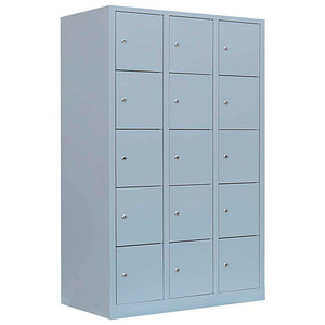 4061815501928 - Schließfachschrank lichtgrau 523930 15 Schließfächer 1185 x 500 x 1900 cm 4061815501928 LÜLLMANN