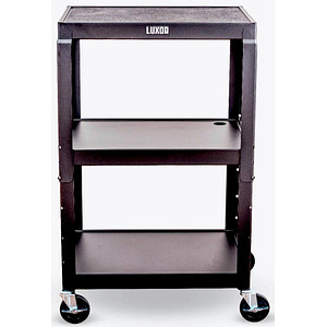 4260563729602 - Luxor höhenverstellbarer Mehrzweckwagen 610-1060 mm Metall 3 Etagen 4 Rollen schwarz