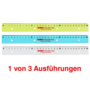 Kum Lineal L03 Ruler File zum Abheften 30cm farbig sortiert