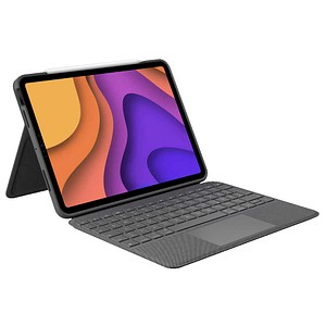 Logitech FOLIO TOUCH Tablet-Tastatur grau geeignet für Apple iPad Air 4. Gen (2020), Apple iPad Air 5. Gen (2022), Apple iPad Air 11″ (M2), Apple iPad Air 11″ (M3)