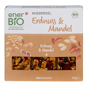 enerBiO Erdnuss & Mandel Bio-Nussriegel 3 St.