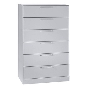 4025314963595 - Karteischrank ASISTO Höhe 1292 mm mit 6 Schüben DIN A5 quer lichtgrau lichtgrau C+P