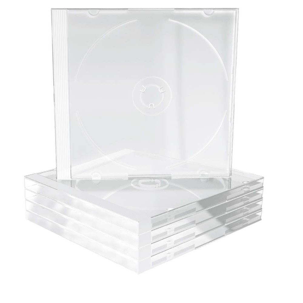 5 MediaRange 1er CD-/DVD-Hüllen Jewel Cases transparent