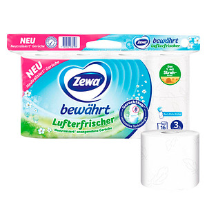 Zewa Toilettenpapier bewährt Lufterfrischer 3-lagig, 16 Rollen