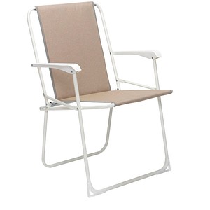 BEST Klappstuhl mit Armlehnen Chiemsee beige, Metall, 1 St.