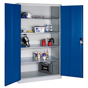 CP Metallschrank 8932-052 S10294 lichtgrau, enzianblau 120,0 x 60,0 x 195,0 cm, aufgebaut, 1 St.