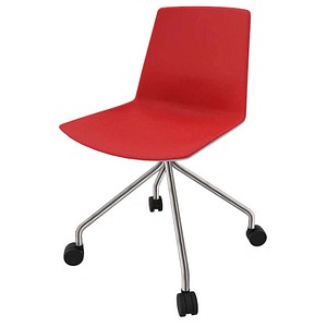 8052877356225 - Besucherstuhl Clue rot grau   chrom ohne Armlehnen Fußkreuz 8052877356225 Quadrifoglio