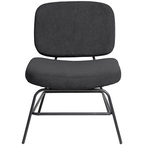 3660141233698 - meet by Paperflow Sessel Curve Industrial Design Polyesterbezug Gestell Stahl & Sperrholz B 570 x T 710 x H 755 mm anthrazit