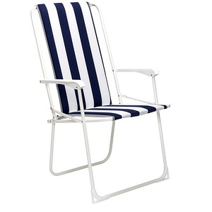 BEST Klappstuhl mit Armlehnen Chiemsee weiß, blau, Metall, 1 St.