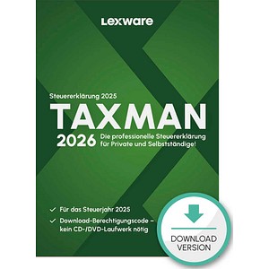9783648189498 - LEXWARE TAXMAN 2026 (für das Steuerjahr 2025) Software Vollversion (Download-Link)