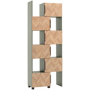 MÖBELPARTNER Regalschrank Piazza, 160508 pistazie 46,9 – 78,0 x 34,7 x 203,2 cm, 1 St.