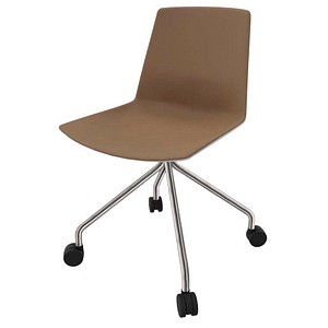 8052877356218 - Besucherstuhl Clue braun Grau   chrom ohne Armlehnen Fußkreuz 8052877356218 Quadrifoglio