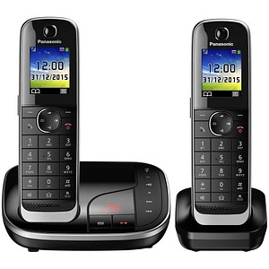 Panasonic KX-TGJ322GB Schnurloses Telefon-Set mit Anrufbeantworter schwarz