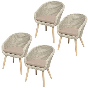 Garden Pleasure Gartenstühle mit Armlehnen Arvada hellgrau, 4 St.