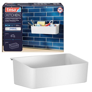 4063565293306 - tesa Küchenutensilienhalter weiß Einzeladapter Box tesa® PowerKit Adapter tesa® Klebeapplikator Anleitung Wasserwaage Rändelmutter