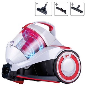 8711252475332 - Staubsauger ohne Beutel - V8227 - 700W - HEPA 12 Filter - Reichweite von 9M - mit Kombibürste Kierzuugmond und Parkettstaubsauger - 45KG - Staubsammelbehälter 18L - Grau Rot