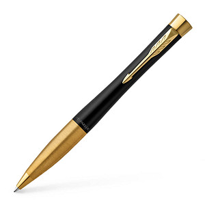 Parker Urban Twist-Kugelschreiber | Mattschwarz mit goldenen Zierteilen | mit Nachfüllpatrone mit blauer Tinte | Geschenkbox