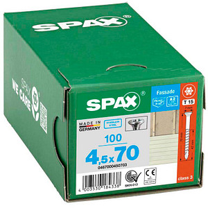 SPAX® Fassadenschrauben T15 Linsensenkkopf A2 70mm  x 4,5 mm, 100 St.