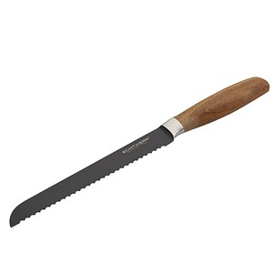 4260238064243 - Brotmesser Classic Kochmesser Gr Gesamtlänge 34 cm Klingenlänge 20 cm schwarz Brotmesser aus hochwertigem Stahl Akazienholzgriff Black-Edition 20 cm